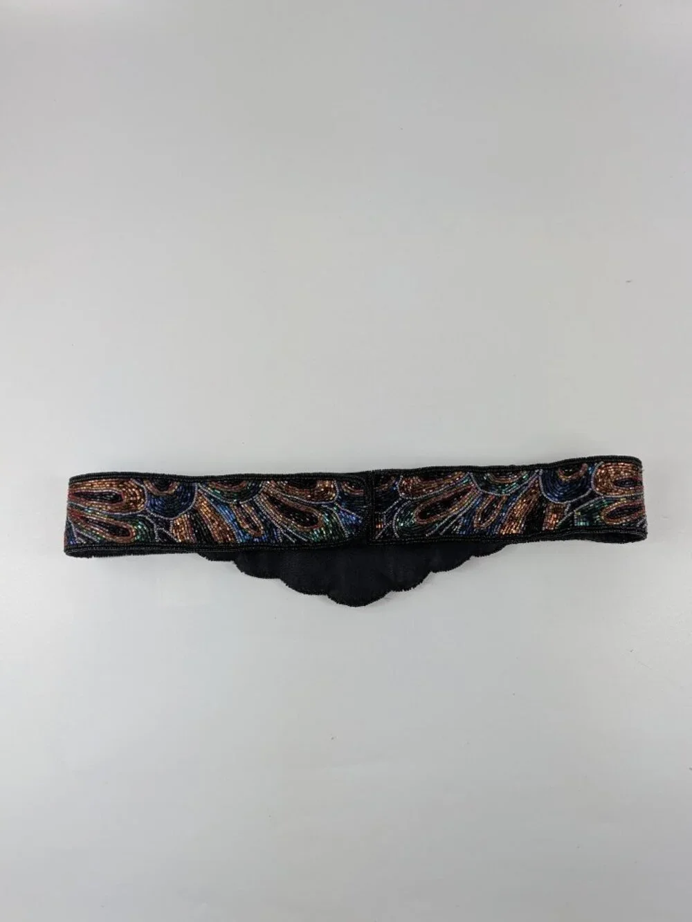 Vintage Magid Beaded Statement Belt Multicolor Geometric Pattern, Lined